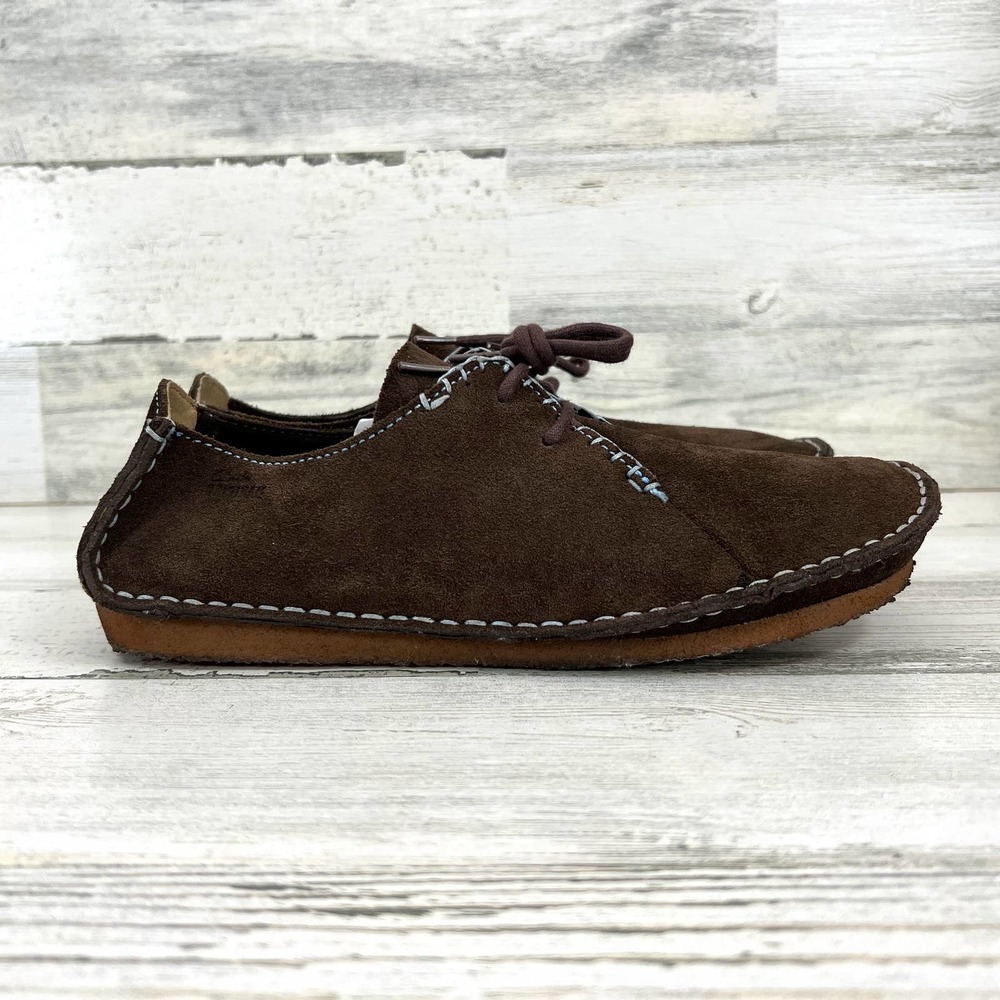 Clarks Original Faraway Field Moccasins Suede Leather Laces Brown Women's Sz 9M